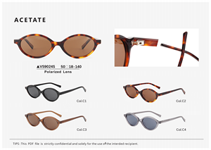 <span class=keywords><strong>Gafas</strong></span> <span class=keywords><strong>de</strong></span> <span class=keywords><strong>Sol</strong></span> <span class=keywords><strong>de</strong></span> Diseño con Marco Ovalado Pequeño, Lentes TAC con Protección UV400, Acetato Personalizado, Polarizadas para Mujer, Nueva Llegada - Product Image 4