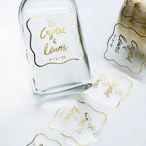 Good Price Customized Printing Hot Stamping Clear Gold Foil Private Brand Stickers Transparent Logo Label