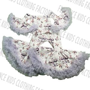 Set di Abbigliamento per Bambina in Due Pezzi Stile Casual DH ODM, Spandex/Poliestere Traspirante, Moda Rosa con Volant a Sbuffo per Bambine - Product Image 6