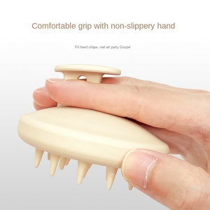 Cepillo suave de silicona de artefacto de champú portátil de una pieza para <span class=keywords><strong>Amazon</strong></span> en stock para bebé con tipo iónico de nailon - Product Image 4