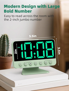 Relojes Despertadores Digitales para Dormitorios: Números Grandes y Nítidos, <span class=keywords><strong>5</strong></span> Niveles de Brillo Ajustables - Product Image 2