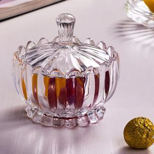 Pot à bougie en cristal avec couvercle en cristal, pot à bonbons décoratif, bonbonnière <span class=keywords><strong>pas</strong></span> chère, cadeau pour femme, vente en gros d'usine - Product Image 1