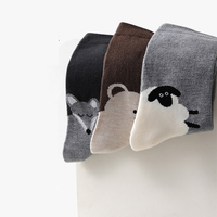 Lot de 3 paires de chaussettes thermiques en laine mi-mollet pour femme, haute qualité, tricot serré, anti-boulochage, motif dessin animé, antibactériennes