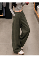 Nouveau pantalon d'été léger taille haute fluide coupe ample et large pour femmes de petite taille