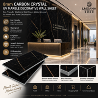 Panneau mural en marbre UV en cristal de carbone de 8 mm, revêtement décoratif écologique, placage de bois pour la décoration intérieure de la maison et des hôtels