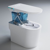 Toilette intelligente japonaise de luxe monobloc avec bidet intégré, chasse d'eau siphonique, en céramique, automatique et télécommandée