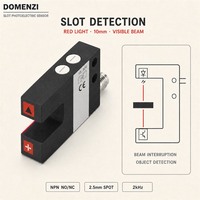 Capteur photoélectrique de type fente DOMENZI GL10R-N-V3 à lumière rouge, largeur de fente 10 mm, NPN, pour la détection en automatisation