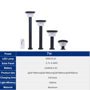 Lámpara Solar de Aluminio Impermeable con Control Remoto, Lámpara LED de Jardín para Patio, Valla y Camino SG-12, Resistente al Agua para Exteriores - Product Image 4