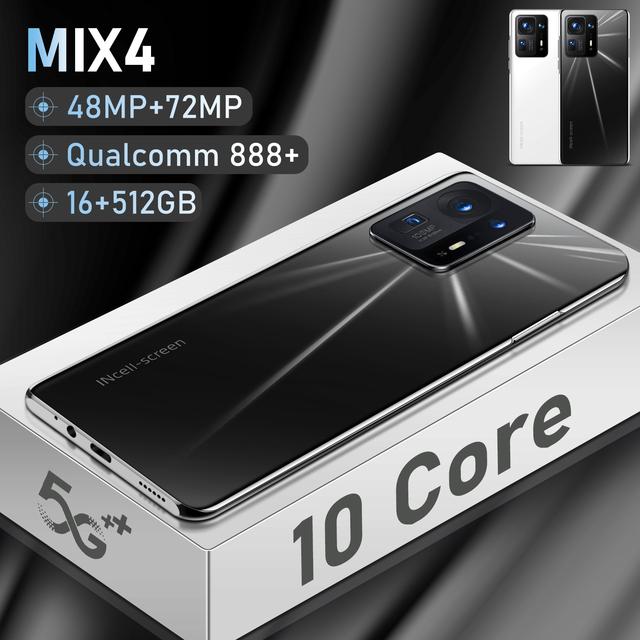 7.3 Inch MIX4 Smartphone 5G 16GB+512GB  7200mAh Camera Unlocked Mobile Phones Telefon Celulares Cellphones Qualcomm 888+