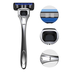 High Quality 5 Blade Razor for <b>Men</b> Eco-Friendly Hot Selling Stainless Steel Manual Disposable for Face Body and <b>Bikini</b> Use - Product Image 1