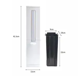 פח אשפה מפלסטיק מקורה אוטומטי דק 2 ב-1 עם מכסה אחסון לשימוש ביתי כולל מברשת אסלה תכונות ניקוי לאמבטיה