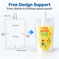 Sac à fermeture éclair liquide de jus recyclable pour poche à bec pour enfants avec impression par gravure modèle uni à usage alimentaire industriel