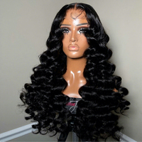 Perruque Lace Front Cheveux Brésiliens Dentelle HD Transparente Ondulée Cheveux Humains Vierges Pré-Pluckés avec Baby Hair pour Femmes Noires