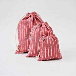 Sac à pain en toile de coton à cordon rouge pour le stockage des aliments et la protection contre la poussière - Product Image 5