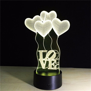 Regalo de San Valentín te amo <span class=keywords><strong>dulce</strong></span> amante corazón noche ilusión 3D amor rgb boda luz de <span class=keywords><strong>la</strong></span> noche para decoración de fiesta - Product Image 3