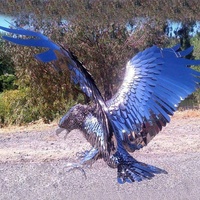 Grande sculpture d'aigle de jardin en métal Sculpture d'aigle en acier inoxydable à vendre Sculpture d'aigle