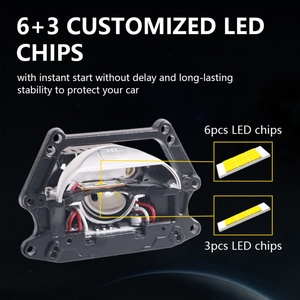 SANVI New P2 3 Inch matrix Bi <b>Led</b> Projector Lens Headlight 3.0 for Car <b>Halogen</b> Bulbs <b>Replacement</b> square Shape <b>Led</b> Headlights - Product Image 4