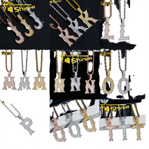 Pendentif Classique A-Z en Argent Sterling 925 Plaqué Or avec Moissanite VVS1 Taille Brillant, Bijoux Hip Hop en Gros pour Dropshipping - Product Image 4