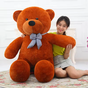 Grande <span class=keywords><strong>Orsacchiotto</strong></span> <span class=keywords><strong>Arancione</strong></span> in Peluche, Morbido Orso Gigante con Nastro Blu, Ideale per Abbracciare e Regalare - Product Image 2