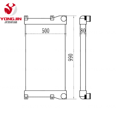 4463076 ZAX360-6 Hitachi Excavator Charge Air Cooler Intercooler
