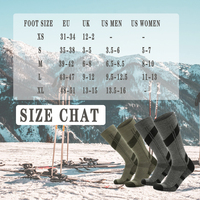 Chaussettes de ski en laine mérinos personnalisées AR 001, compression, amortissement, chaussettes de sport de plein air pour hommes