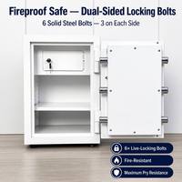 Caja Fuerte Pequeña de Acero de 30 cm Resistente al Fuego con Doble Cerradura, Gabinete de Seguridad Portátil de Alta Resistencia para el Hogar, Oficina y Joyas