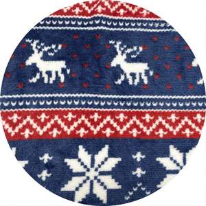 Tissu de <span class=keywords><strong>robe</strong></span> imprimé en flanelle double face pour enfants Style de Noël Flocon de neige Faon Carré Tricoté Polyester Coton Stock - Product Image 5