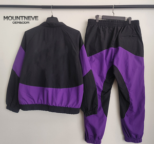 Jaket kustom pria, jaket Windbreaker olahraga berkerah blok warna, setelan 2 potong, pakaian jalan atletik jalanan kasual perkotaan - Product Image 5