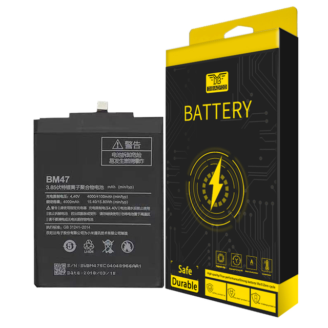 For Redmi 3 3S 3X4x BM47 4100mAh 3.85V Lithium Ion Rechargeable Battery Replacement in Stock Double IC Protection