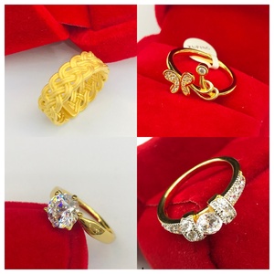 गहने थोक थोक तांबे के रंगीन पत्थर ड्रैगन फूल 24k सोने की प्लेटेड शादी महिलाओं को चूकी अंगूठी - Product Image 4