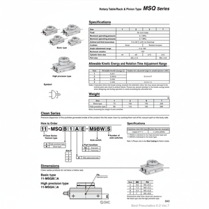 SMC Pneumatics Rotary <b>Table</b> Model MSQB3A Pneumatically <b>Operated</b> Parts - Product Image 1
