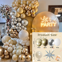 Kit de guirlande de ballons métalliques blancs et dorés pour mariage, anniversaire, fête prénatale, décoration de fête