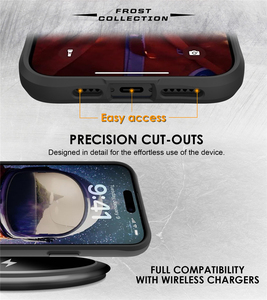 Coque de téléphone givrée mate translucide mince de luxe pour iPhone 16 Pro Max 13 12 11 Pro 15 14 Plus couverture grise antichoc en PC dur - Product Image 4