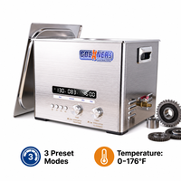 Dégraissant professionnel pour pièces de laboratoire et atelier, 15L, 360W/400W, 40kHz, avec vanne de vidange, préréglages P1-P3, 1-99, en acier inoxydable robuste