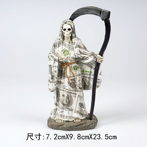Witt Halloween Moissonneurs européens et américains Statue Dieu de la mort Oeuvre d'art en résine Décoration de table de jardin Article Dieu de la mort - Product Image 5