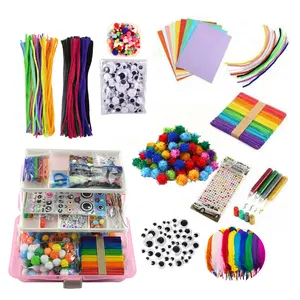 Diy Craft Art Supply Kits para niños a granel educativo preescolar limpiador de tuberías limpiadores de chenilla tallos Diy Craft Kit Set para Navidad