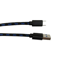 USB3.0 AM-3,1 macho tipo C macho niquelado cabeza de dibujo sin costuras chaqueta de PVC Cable de red exterior multicolor Monitor de micrófono