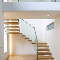 DAIYA 304 s. s En Acier Inoxydable Balustrade d'intérieur de Balustrade En Verre D'escalier Escaliers bricolage flottant pliable escaliers