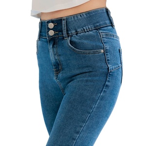 Personalización 2025 superventas Denim Casual Streetwear Hip Hop Skinny Super Stretch cintura elástica Jeans de mujer - Product Image 6