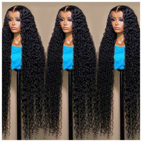 Livraison Gratuite Perruque Lace Frontale 360 en Cheveux Humains Brésiliens 100% Vierge Remy de Qualité Supérieure, Ondulée Effet Vague d'Eau