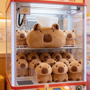 Peluche Capybara 8 pouces, Animal en peluche <span class=keywords><strong>Kawaii</strong></span>, Coussin doux à câliner, Prix de jeu pour machine à griffes pour enfants - Product Image 1