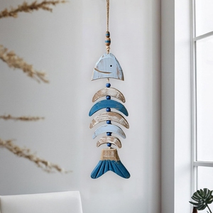 Gran Decoración de Pared de Madera Vintage con Diseño de Pez Tallado y Patrón Animal Moderno, Ideal para Graduaciones y Bodas, Atrae la Buena Suerte - Product Image 3