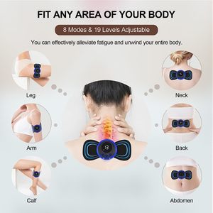 Rechargeable EMS Neck Massager with 8 Modes Portable Mini Massager for Muscle Tension Relief, <strong>Soreness</strong>, <strong>Fatigue</strong>