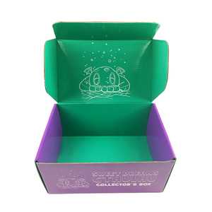 Glossy Surface Green Purple Custom Tuck Top Corrugated Paper Mailer Boxes for Subscription