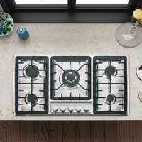 Ohchuly 5 brûleurs en acier inoxydable plaque de cuisson à gaz intégrée allumage électrique appareil de cuisine pour hôtels restaurants table