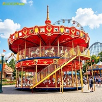 Manège à deux étages de 88 places, manège de fête foraine, équipement d'amusement certifié CE