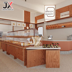 أثاث عرض للمخابز الخشبي ، أثاث فاخر مخصص لمتاجر التجزئة ، تصميم داخلي لمتاجر الخبز ، خزانة عرض للمخابز - Product Image 1