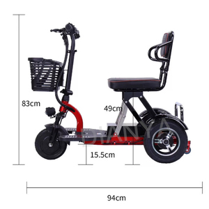 Triciclo Eléctrico Plegable para Adultos, Motocicleta para Personas Mayores, Scooter de Movilidad para Discapacitados, Triciclo de Tres Ruedas - Product Image 4