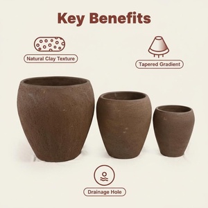 Maceta <span class=keywords><strong>de</strong></span> Cerámica Vintage <span class=keywords><strong>con</strong></span> Acabado Esmaltado, Maceta Resistente para Suculentas <span class=keywords><strong>de</strong></span> Interior/Exterior - Product Image 5