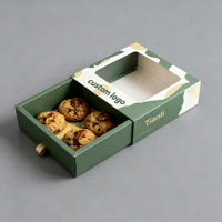 Boîte coulissante en carton biodégradable pour biscuits, qualité alimentaire, pour biscuits sucrés, au chocolat, avec impression à l'encre de lait de soja, très vendue